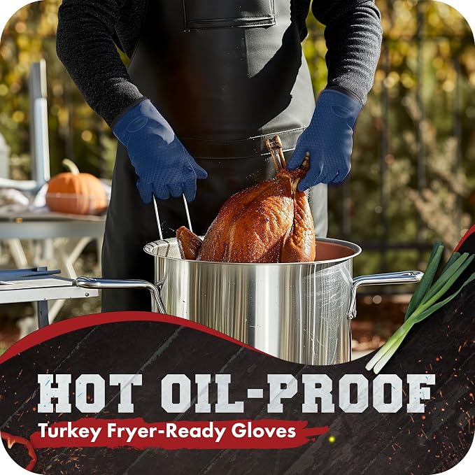 KITCHEN PERFECTION XL Silicone Smoker Oven Gloves-Extreme Heat Resistant BBQ - Image 5