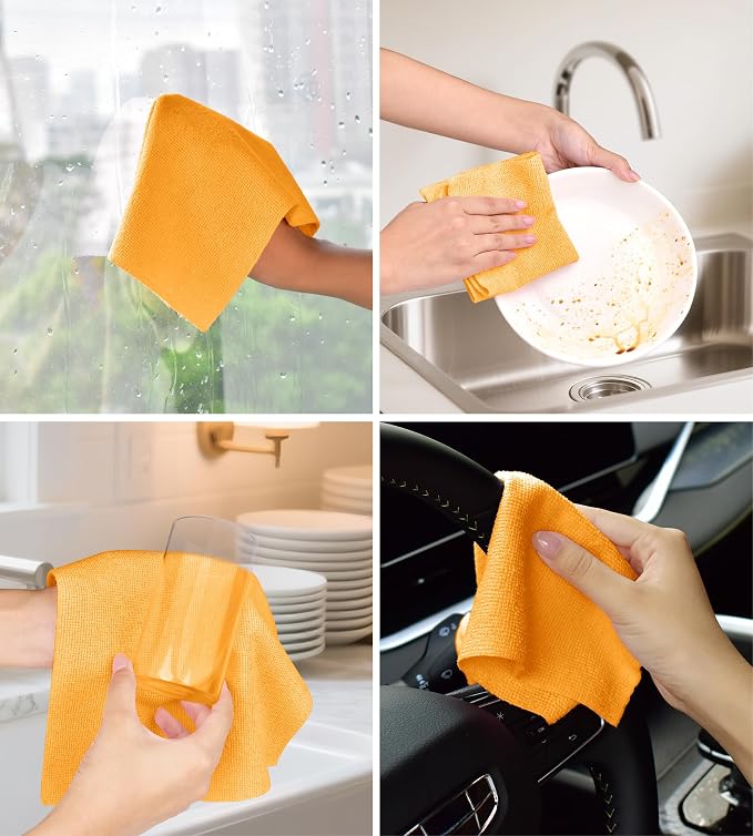 Microfiber Cleaning Cloth Roll–100 Pack, Tear Away Microfiber Towels, - Image 4