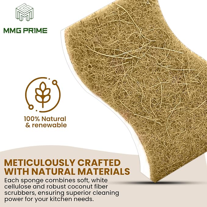 Natural Kitchen Sponge –12-Pack Biodegradable Sponges - Image 7