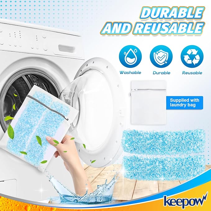 KEEPOW 10" Professional Microfiber Window Scrubber Refill Replacement Compatible - Image 3