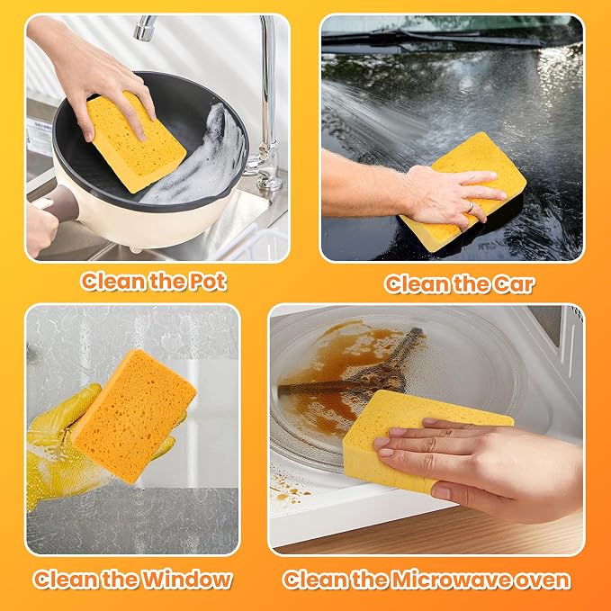 8-Count Pop Up Cellulose Sponges | Non-Scratch Eco-Friendly Kitchen Sponges - Image 6