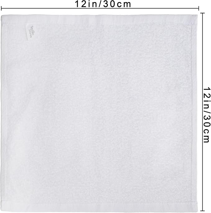 Basic Wash Cloths 12x12 Inches – Pack of 12 – White Color – Soft and Absorbent - Image 2