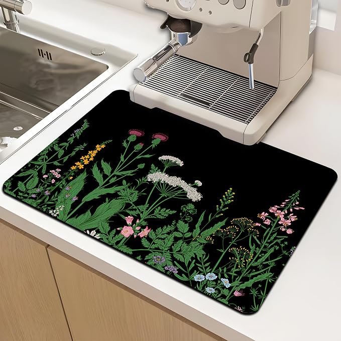 Dish Drying Mat for Multiple Usage. Super Absorbent, Easy clean, Quick dry by Mokiwala