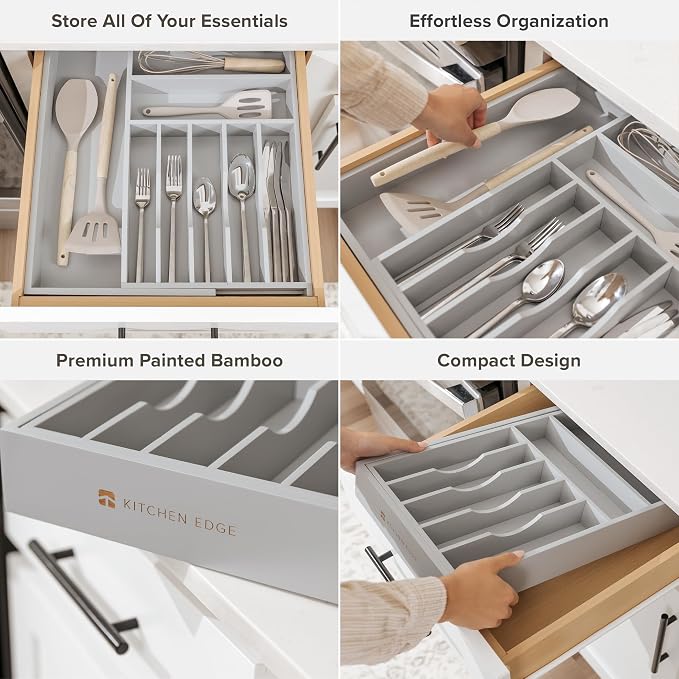 KitchenEdge Premium Silverware, Flatware and Utensil Organizer - Image 3