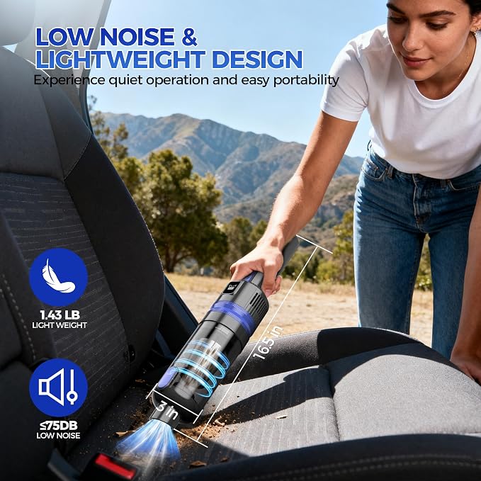 Handheld Vacuum Cordless Rechargeable 2-Speed Modes| 3-in-1 Portable Cordless - Image 6