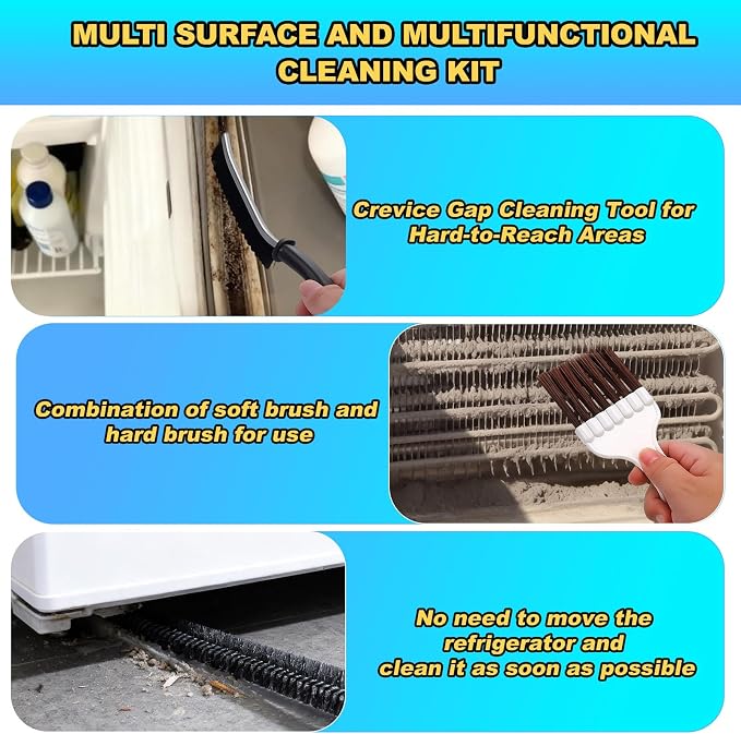 Palksky Refrigerator Coil Cleaning Brush Set, Fridge Radiator Brush & Condenser - Image 8