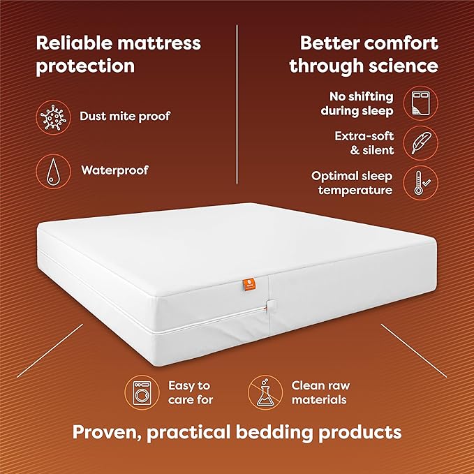 HOSPITOLOGY PRODUCTS TwinXL Mattress Protector Hypoallergenic Natural Cotton - Waterproof - Fitted Cover - Machine Washable - 38" W x 80" L