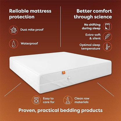HOSPITOLOGY PRODUCTS TwinXL Mattress Protector Hypoallergenic Natural Cotton - Waterproof - Fitted Cover - Machine Washable - 38" W x 80" L