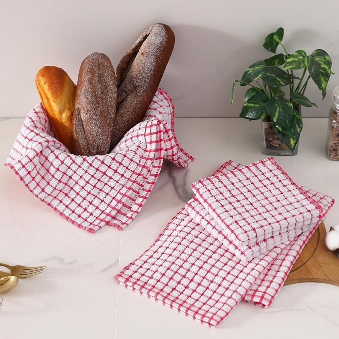 Homaxy Kitchen Towels and Dishcloths Set, 16 x 25 and 12 x 12 Inches, Super - Image 2