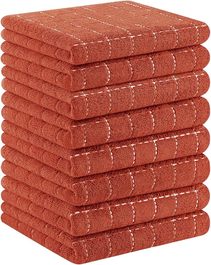 Homaxy 100% Cotton Terry Kitchen Towels, Checkered Designed, Soft and Super by Homaxy