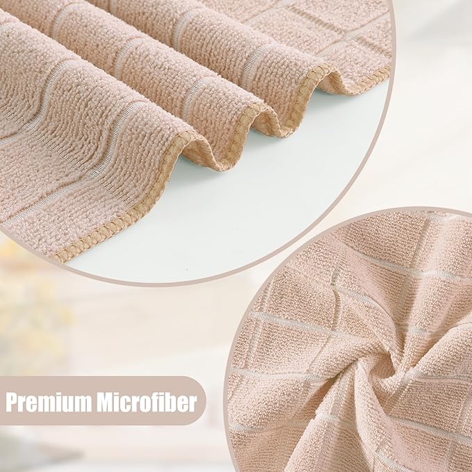 Homaxy Microfiber Kitchen Towels and Dishcloths Set, 12 Pack Soft and Absorbent - Image 2
