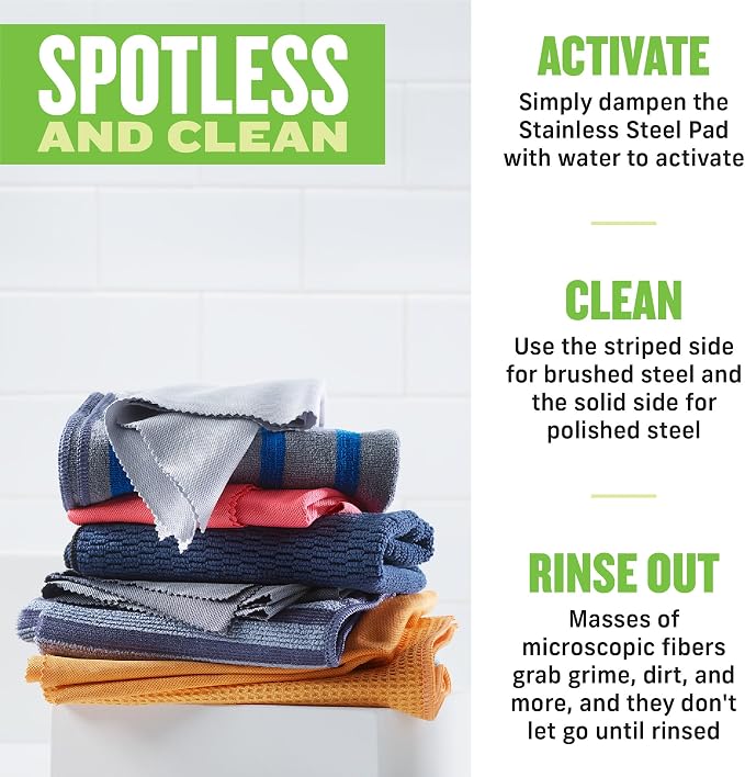 E-Cloth Stainless Steel Microfiber Cleaning Cloth Kit - Image 3