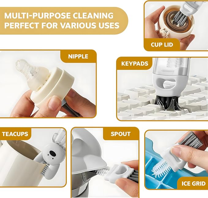 Cup Lid Cleaning Brush, 3 in 1 Cup Cleaner Brush New Multifunctional Lid - Image 6
