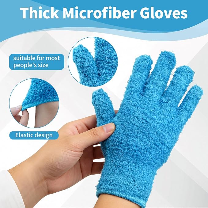 Microfiber Gloves for Plants, 4Pairs Reusable Plant Gloves Dusting Washable - Image 4