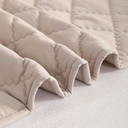 NTBAY Down Alternative Toddler Comforter, Lightweight and Warm Solid Color Baby Crib Quilted Blanket, 39x47 inches, Taupe