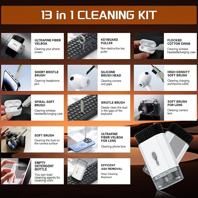 Keyboard Cleaning Kit-13-in-1 Multifunctional Cleaner Kit-Laptop Cleaner - Image 2
