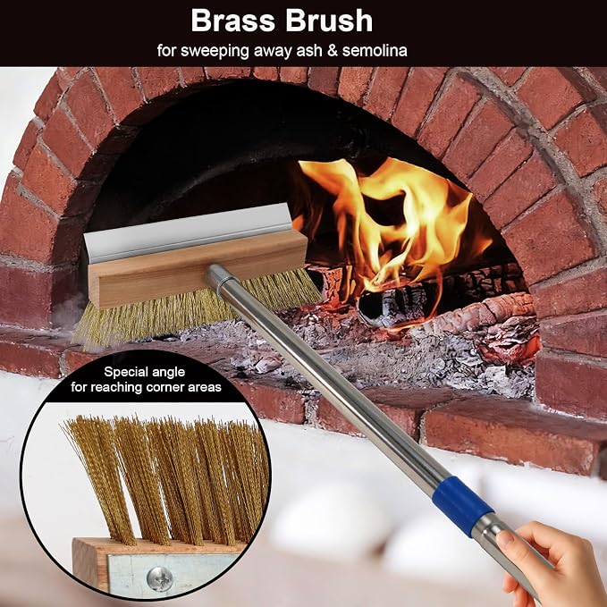 Pizza Oven Brush, Brass Wire Brushes - Image 2