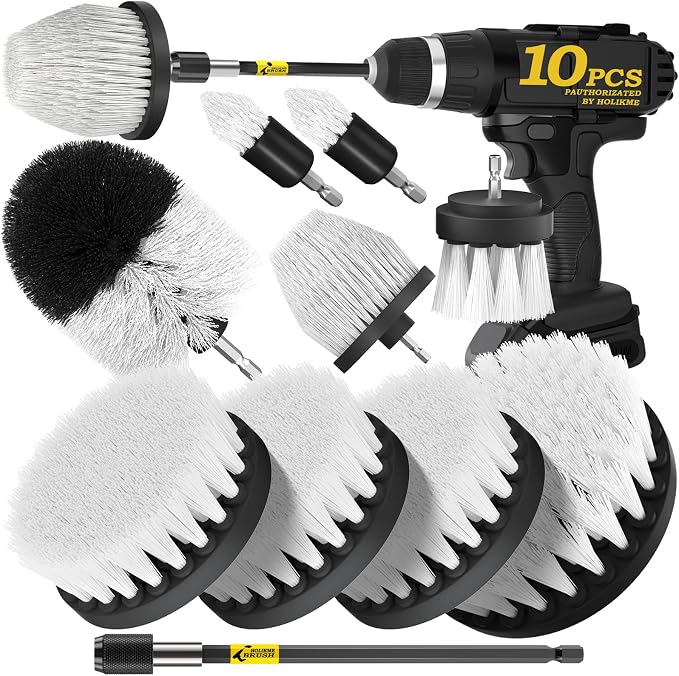 Holikme 10Pieces Drill Brush Attachments Set, Power Scrubber Brush by Holikme