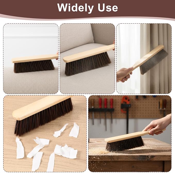8 Psc Wooden Dust Brush Bulk Hand Broom Brush Long Handle Soft Bristle Broom - Image 4