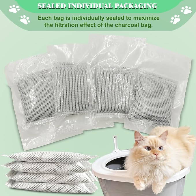 Unscented Cat Litter Box Deodorizer Kit Stick-On Activated Carbon Odor - Image 6