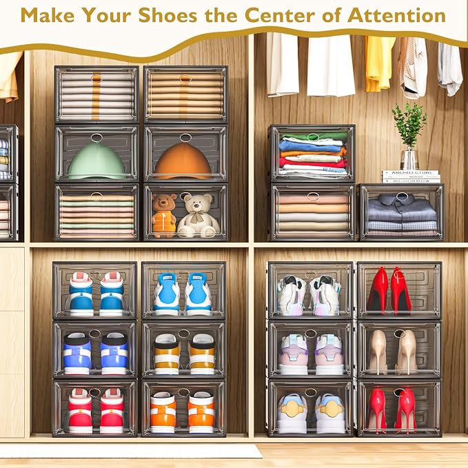 12 Pack Clear Shoe Storage Organizer - Image 7