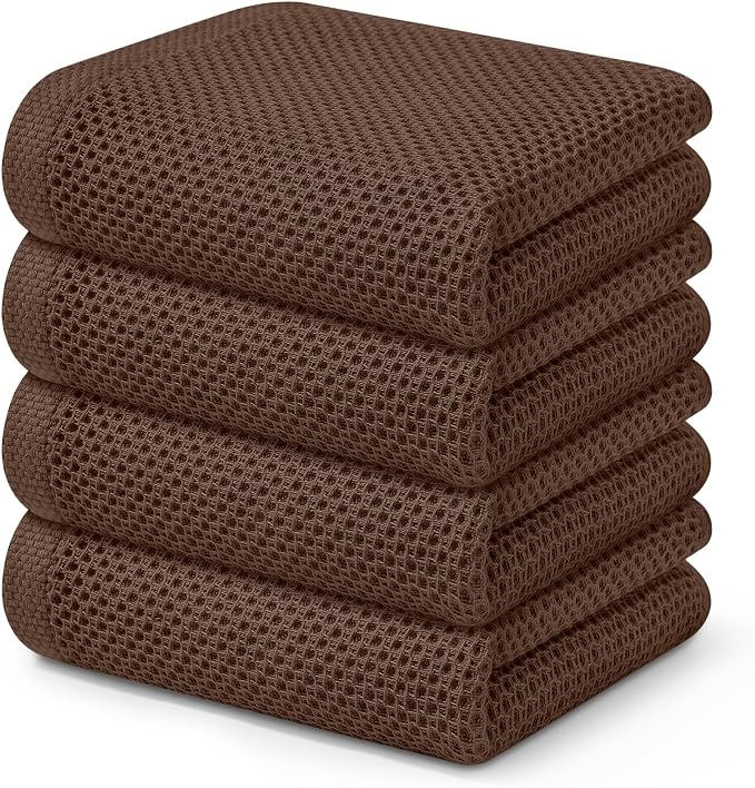 Kitinjoy 100% Cotton Waffle Weave Kitchen Hand Towels by Kitinjoy