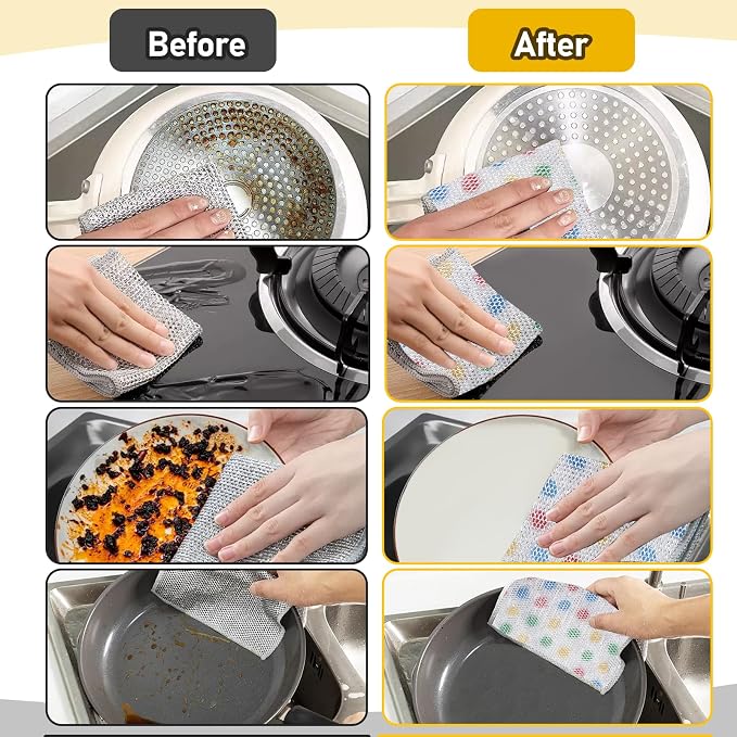 XANGNIER 10 Pcs Non Scratch Wire Dishcloth, 2025 New Upgrade Steel Wool - Image 4