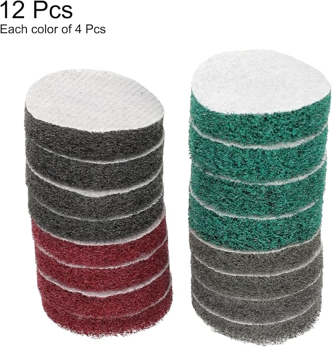 HARFINGTON 4pcs Scrubber Scouring Pads 180 400 800 1200 Grits 2 Inch Drill - Image 3