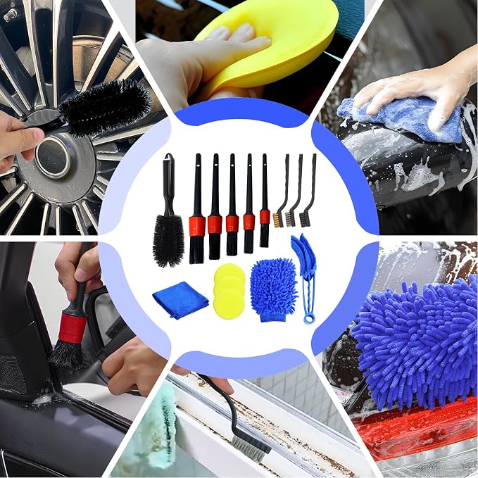 15 Pcs Car Cleaning Kit, Car Detailing Wash Brush Set, Auto Interior External - Image 6