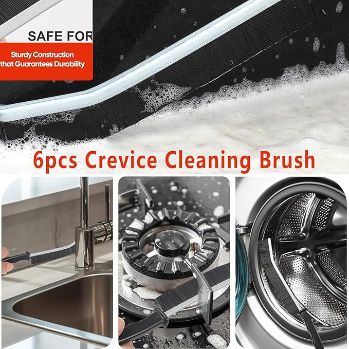 Crevice Cleaning Brush Set, Hard Bristle Gap Cleaning Tool, Ultra-Fine Nylon - Image 5