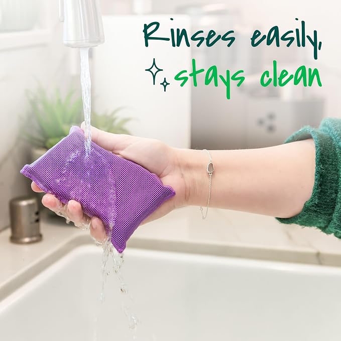 Scotch-Brite Clean & Rinse Non-Scratch Scrub Sponges – Dual-Sided Scrubber - Image 4