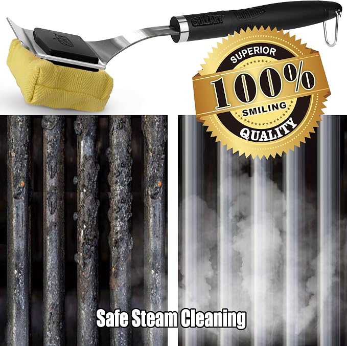 GRILLART Grill Brush Bristle Free Safe Steam Cleaning Tool, Replaceable Head - Image 7
