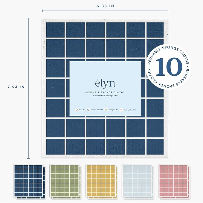 ELYN Swedish Dishcloths, Reusable & Washable Sponge Cloths, Absorbent Cleaning - Image 2