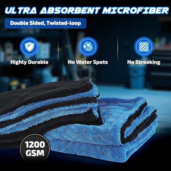 2-Pack 1200 GSM Car Drying Towels – Microfiber Towels - Image 5