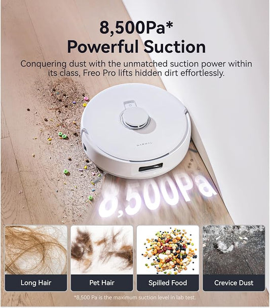NARWAL Freo Pro Robot Vacuum and Mop Combo, Tangle Free Robot Mop, 8500Pa - Image 2