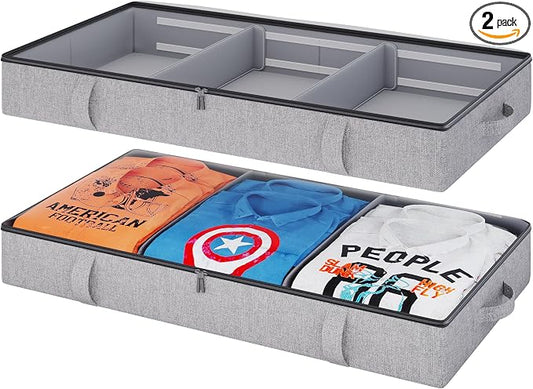 Vailando Under Bed Storage, 2 Pack Under Bed Storage Containers by Vailando