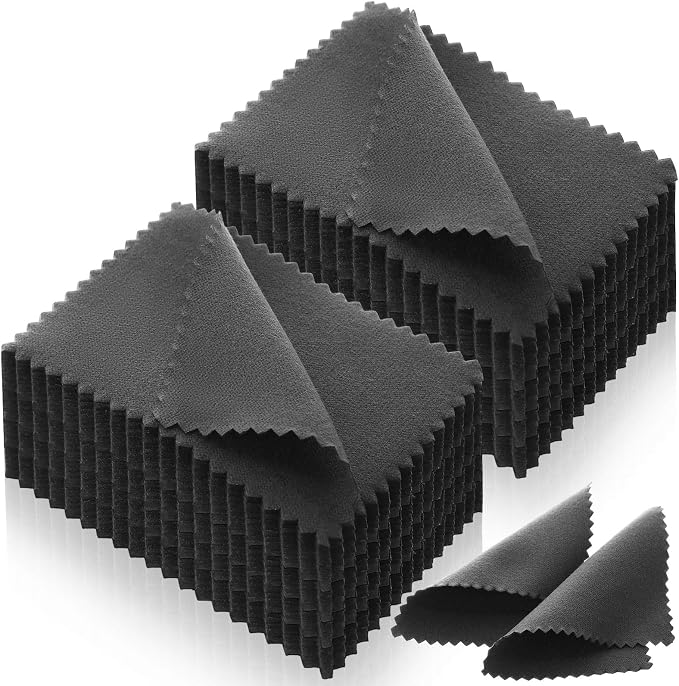 Tatuo 200 Pieces Jewelry Polishing Cloth 2.36 x 3.15 Inch Double-Sided by Tatuo