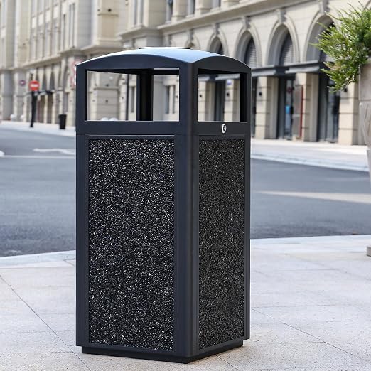 Commercial Metal Outdoor Trash Can by CrazyAnt