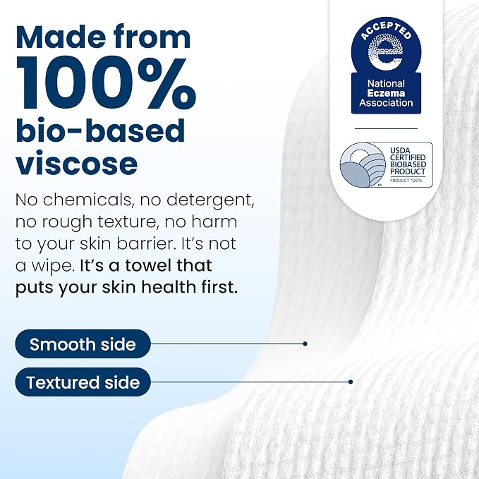 Clean Skin Club Clean Towels XL®, 100% USDA Biobased Face Towel, Disposable - Image 7