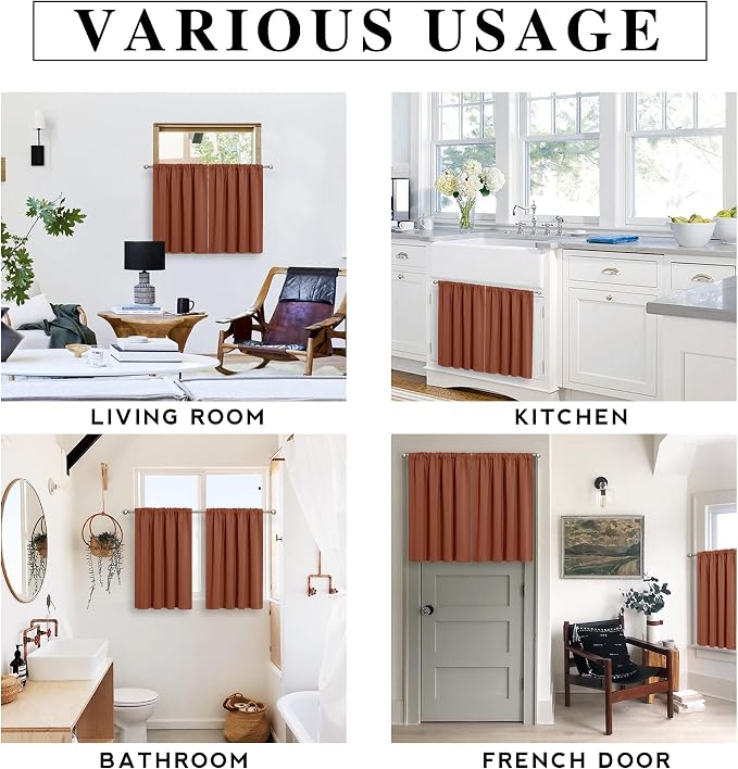 RYB HOME Bedroom Curtains Short - Image 7