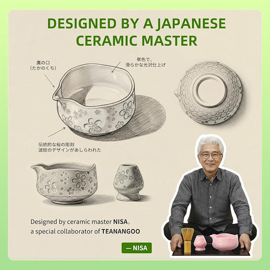 TEANAGOO 7-PCS Pink Matcha Whisk Set - Image 2