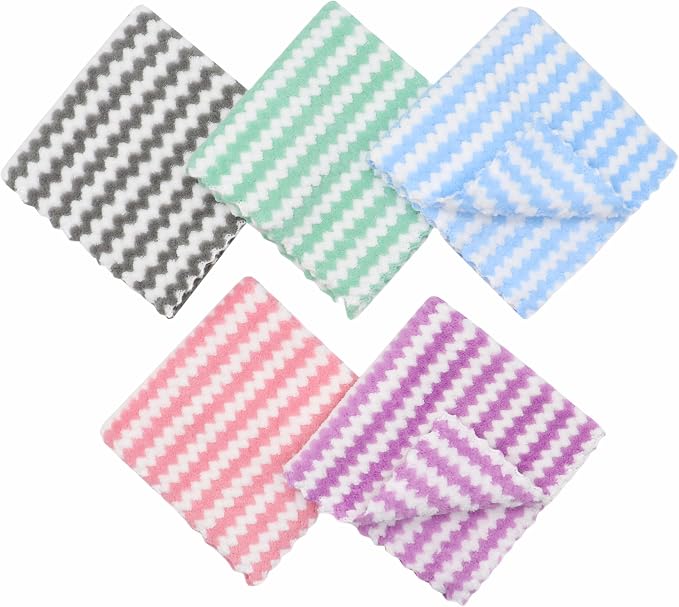 Microfiber Cleaning Cloth Lint Free Cleaning Rags, 10 Pack Fast Drying Dish Rags - Image 3