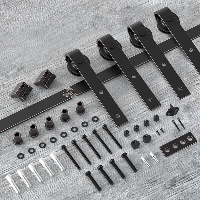 ORB Oil Rubbed Bronze Sliding Barn Door Hardware Kit - Image 6