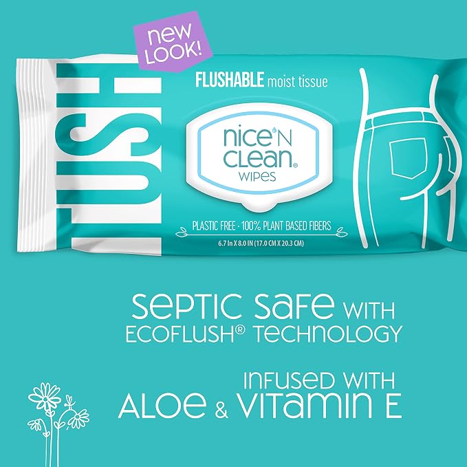 Nice 'N Clean Adult Flushable Wipes | Personal Cleansing Wipes Made from - Image 2