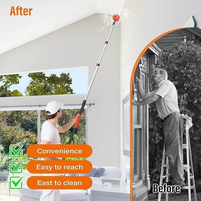 26 FT Cobweb Duster with Extension Pole, Spider Web Brush with Pole Extend - Image 6