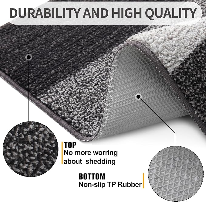 Kitinjoy Indoor Outdoor Door Mat, 47x24 Non-Slip Absorbent Dirt Trapper - Image 3