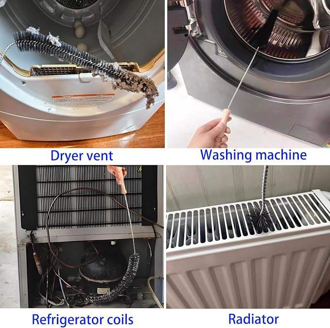 Dryer Vent Cleaner Kit, 3-Size Flexible Dryer Vent Brush Set - Image 4