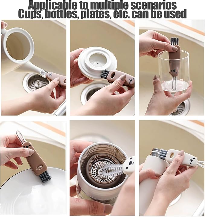3 in 1 Cup Lid Gap Cleaning Brush Multifunctional Bottle Cleaning Brush - Image 2