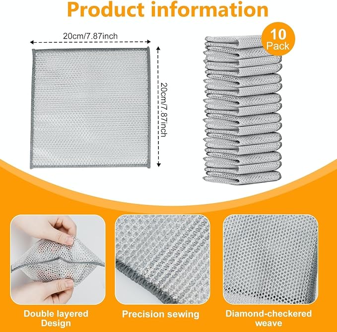 Multipurpose Wire Dishwashing Rag, Non Scratch Wire Dishcloth, Reusable Steel - Image 2