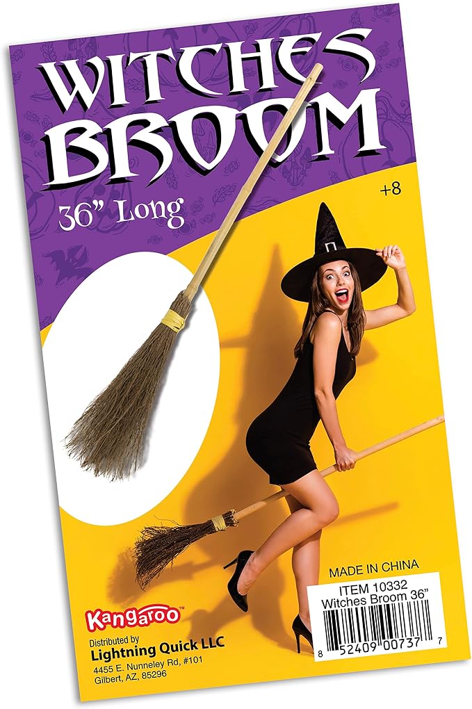 Kangaroo 36" Bamboo Witch Broom Prop - Image 2